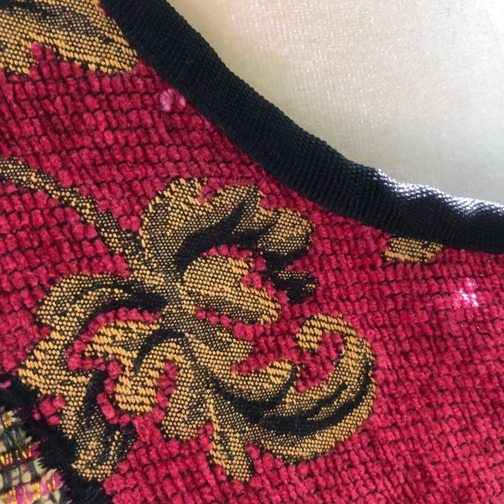 Vintage Allure Tapestry Patchwork Jacket Coat Bla… - image 6